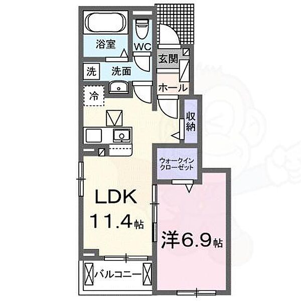 ステラ ｜滋賀県大津市今堅田２丁目(賃貸アパート1LDK・1階・44.17㎡)の写真 その2