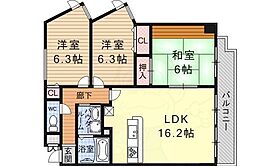 滋賀県大津市晴嵐１丁目（賃貸マンション3LDK・5階・75.00㎡） その2