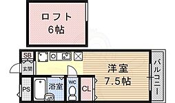 JR湖西線 おごと温泉駅 徒歩20分の賃貸アパート 1階1Kの間取り