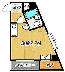 インフィニ 1Kの間取図画像