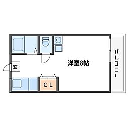 八大マンション ワンルームの間取図画像