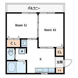 ときわマンション 2Kの間取図画像