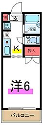 ベルトゥリーハイツ 1Kの間取図画像