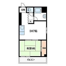 マンション二葉 1DKの間取図画像