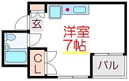 メゾン・ド・ウエハラ ワンルームの間取図画像
