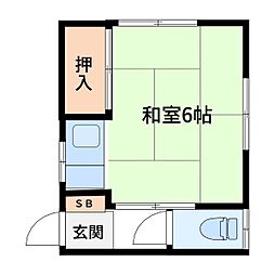 静和荘 ワンルームの間取図画像