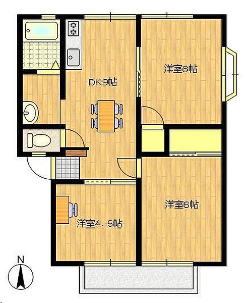 フローレス鍋島 ｜佐賀県佐賀市鍋島町大字八戸溝(賃貸アパート3DK・2階・51.80㎡)の写真 その2