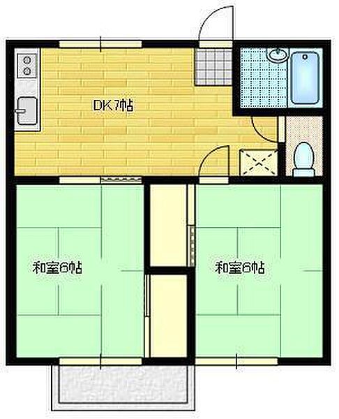 コーポ高北 ｜佐賀県佐賀市天祐2丁目(賃貸アパート2DK・2階・38.00㎡)の写真 その2