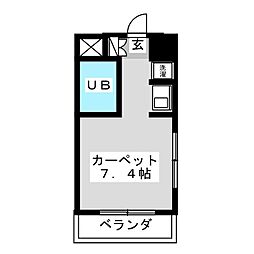 ライオンズマンション川崎境町 ワンルームの間取図画像