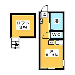 ARBORBLUETRIA ワンルームの間取図画像