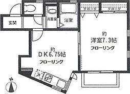 カスタリア 1DKの間取図画像