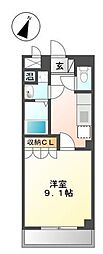 リビュール日吉 1Kの間取図画像