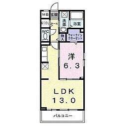 ブルーム 1LDKの間取図画像