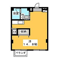 元住吉アートフラッツ ワンルームの間取図画像
