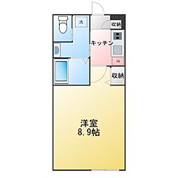 川崎市中原区小杉陣屋町1丁目アパート 1Kの間取図画像