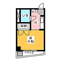 ナカザトマンション2 ワンルームの間取図画像