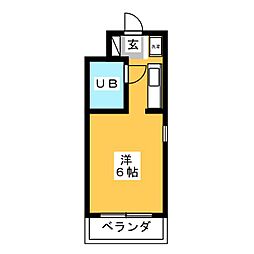 オリエンタル新丸子2 ワンルームの間取図画像