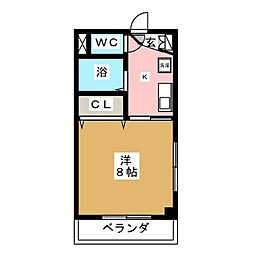 ロディオ・ドライブ 1Kの間取図画像