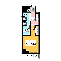 GRAND青葉台II 2階1Kの間取り