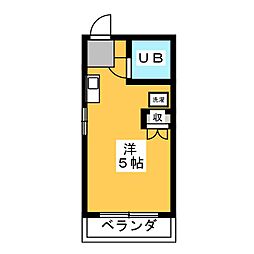青葉台Kハイム ワンルームの間取図画像