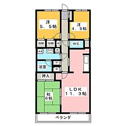 エスポワール松風台3番館 3LDKの間取図画像