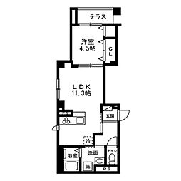 ディアコートあざみ野 1LDKの間取図画像