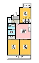 パストラール桜台 3DKの間取図画像