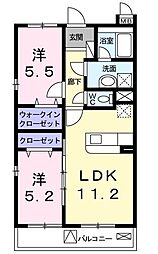 あざみ野グランカーサ2番館 2LDKの間取図画像