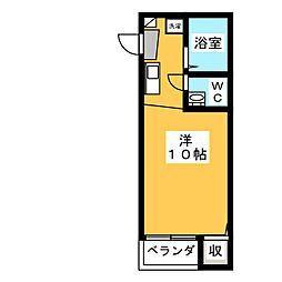 VingthuitAOBADAI ワンルームの間取図画像