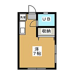 滝沢ハイツ ワンルームの間取図画像