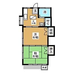 コーポ井上 2Kの間取図画像