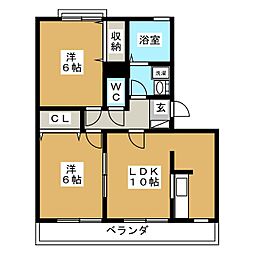 アドバンス日吉 2LDKの間取図画像