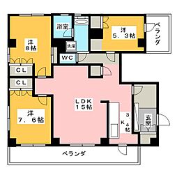 リンデンハイム 2LDKの間取図画像