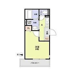 Relafort綱島 1Kの間取図画像