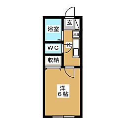 レスポアール斎藤 1Kの間取図画像