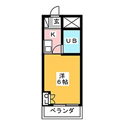 ラ・レジダンス・ド・ポローニア ワンルームの間取図画像