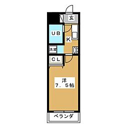 ローレンシアハイツ 1Kの間取図画像