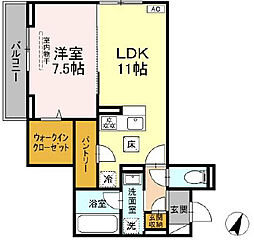 シャルマン日吉本町 1LDKの間取図画像