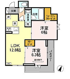 シャルマン日吉本町 2LDKの間取図画像