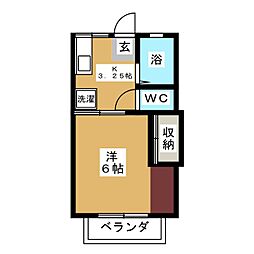 アーバンコート 1Kの間取図画像