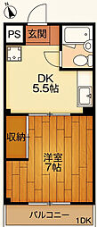 びーはいぶ・ほそや 1DKの間取図画像