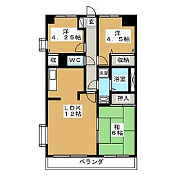 メジャーモ広町2 2LDKの間取図画像