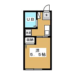 片倉フラッツ 1Kの間取図画像