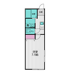 カーサプリヴォ 1Kの間取図画像