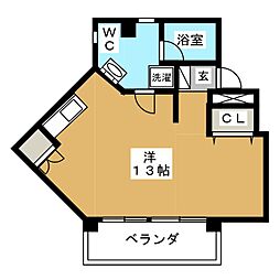 ソレイユ片倉 ワンルームの間取図画像