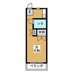 ストークハイツ藤井 ワンルームの間取図画像
