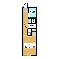ジャバ・スパ ワンルームの間取図画像