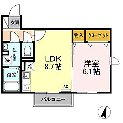SEJOUR横浜しらはた 1LDKの間取図画像