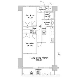コンフォリア新子安 2LDKの間取図画像