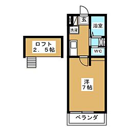ヨコハマベイプリンスプリンセス 1Kの間取図画像